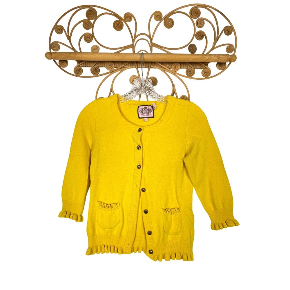 Juicy Couture Yellow cashmere blend cardigan sweater S